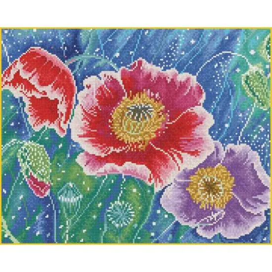 Diamond Art Premium Batik Poppies Kit {1}