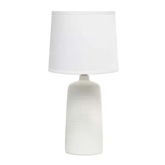 Simple Designs 16" Textured Linear Ceramic Table Lamp Off White {1}