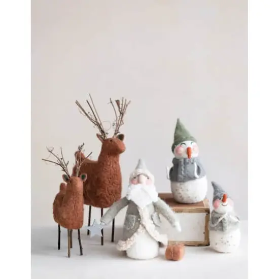 Hello Honey&reg; 8" Wool Felt Snowman with Embroidery & Beads {3}