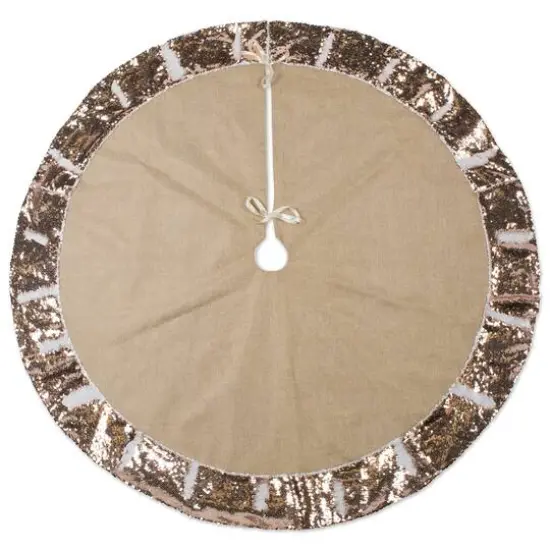 DII&reg; Champagne Sequin Linen Holiday Tree Skirt {1}