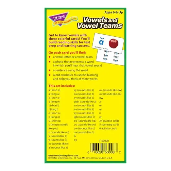 Trend Enterprises® Vowels and Vowel Teams Skill Drill Flash Cards {6}