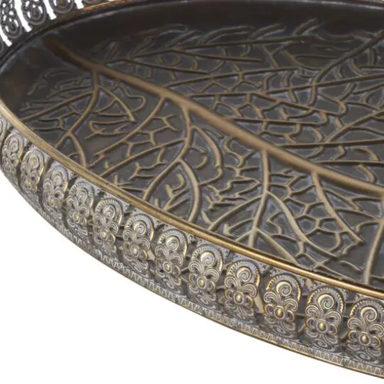 Brass Tree Patterned Tray Set {7}