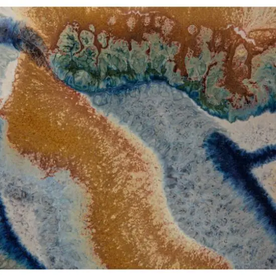 Hello Honey&reg; 7" Multicolor Round Abstract Artistry Stoneware Bowl {7}