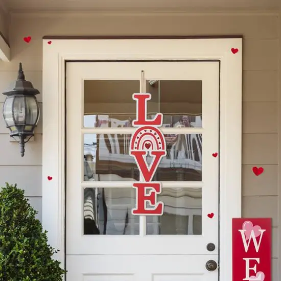Glitzhome&reg; 36" Valentine's Metal Rainbow "LOVE" Yard Stake {4}