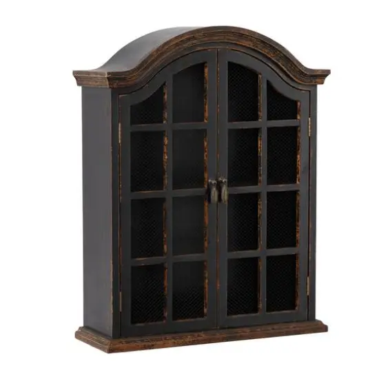 Black Traditional Wall Shelf, 22" x 8" x 28" {3}