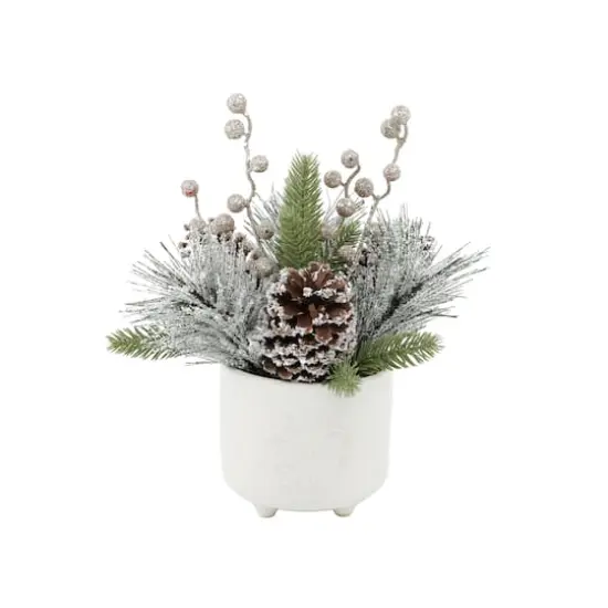 Christmas Mix In Ceramic Joy Wreath Footed Pot {1}