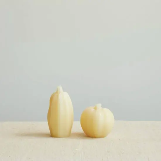 Hello Honey 6" Cream Unscented Squash Shaped Candle {3}