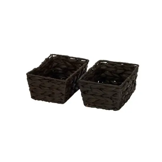 Household Essentials Dark Brown Wicker Storage Basket Set {11}