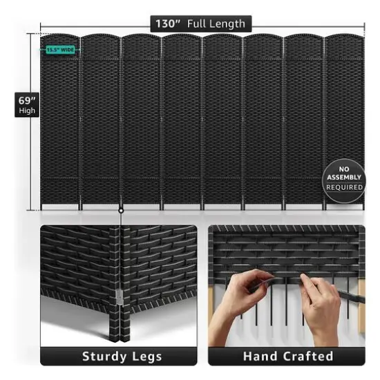 Sorbus Folding Divider Panel Gray White {6}