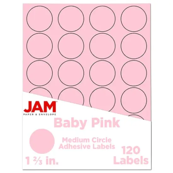 JAM Paper Circle Label Stickers Baby Pink {1}