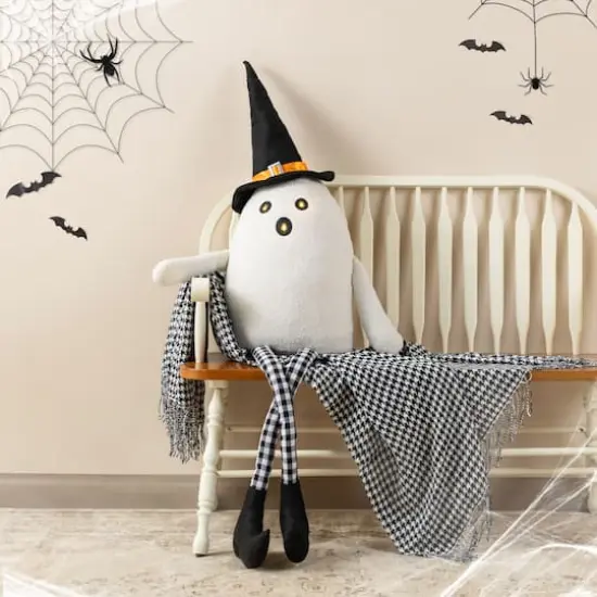 Glitzhome® 65.25"H Lighted Halloween Oversized Fabric Ghost Shelf Sitter {3}