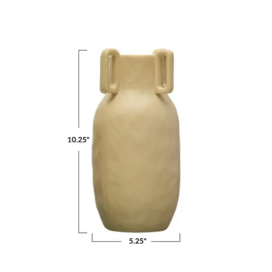 Hello Honey&reg; 10" Cream Sand Finish Modern Stoneware Vase {6}
