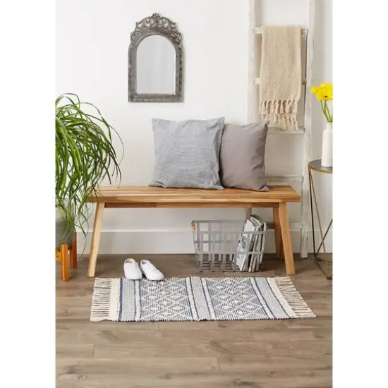 DII&reg; Diamond Textured Hand-Loomed Rug, 2ft. x 3ft. Natural and French Blue {7}