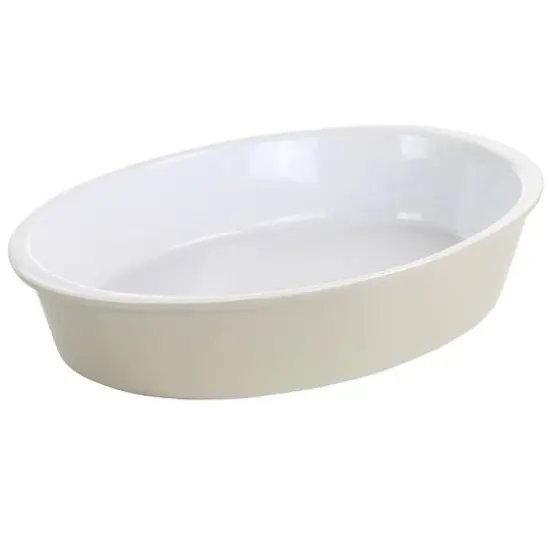 Martha Stewart 13" Taupe Ceramic Oval Baker {1}