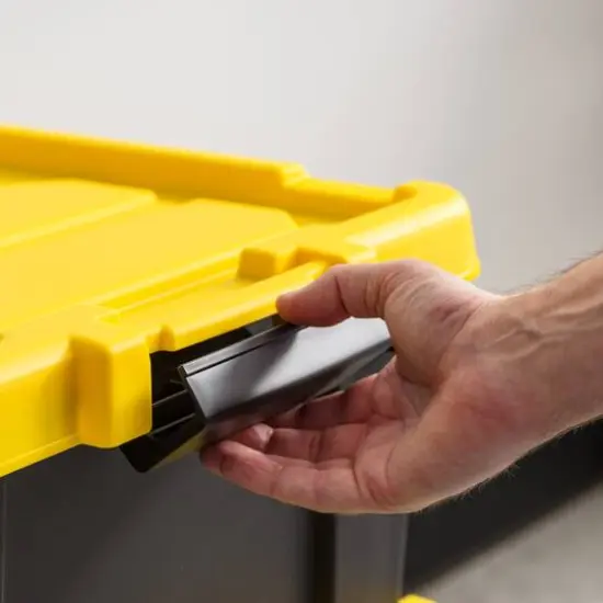 IRIS&reg; 78.5qt. Black Store-It-All Utility Totes with Yellow Buckle Lids, 2ct. {10}