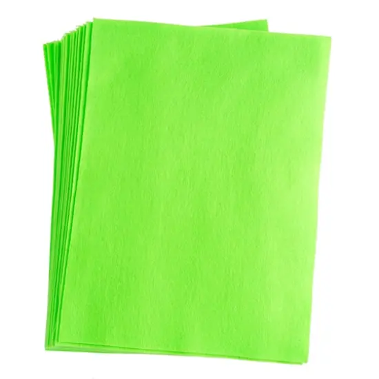 John Bead9" x 12" Acrylic Craft Felt Sheets, 25ct. Fluorescent Green {1}