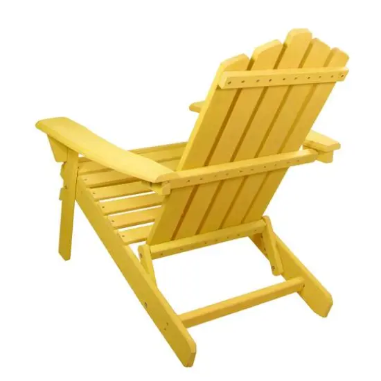 36" Classic Folding Wooden Adirondack Chair Yellow {6}