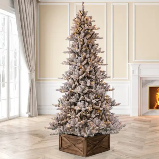 7.5ft. Pre-Lit Fir Artificial Christmas Tree, Warm White LED Lights {3}