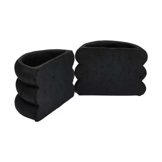 Hello Honey&reg; Terracotta Half Circle Vase Bookends, 2ct. Black {8}
