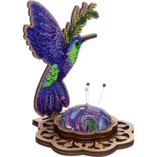 Wonderland Crafts Hummingbird Bead Embroidery on Wood Kit {4}