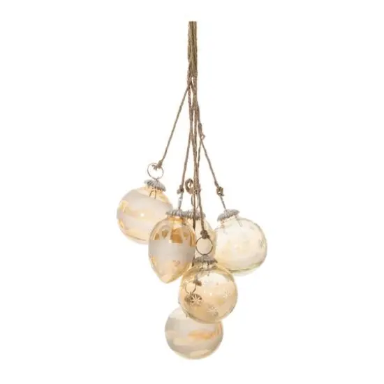 20" Gold Glass Ball Cluster Drop Ornaments, 2ct. {4}