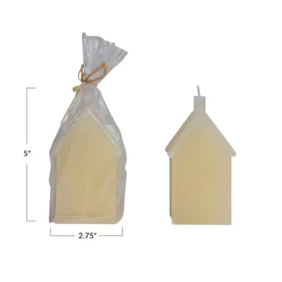 Hello Honey&reg; 5" Cream Unscented House Shaped Candle {4}
