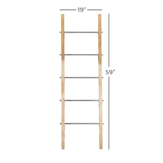 59" Brown Stainless Steel Contemporary Ladder {8}