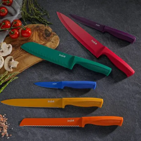 JoyJolt&reg; Multicolored Multipurpose Kitchen Knife Set {6}