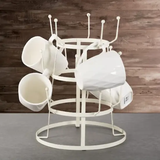 DII&reg; Vintage Coffee Mug Stand Antique White {6}