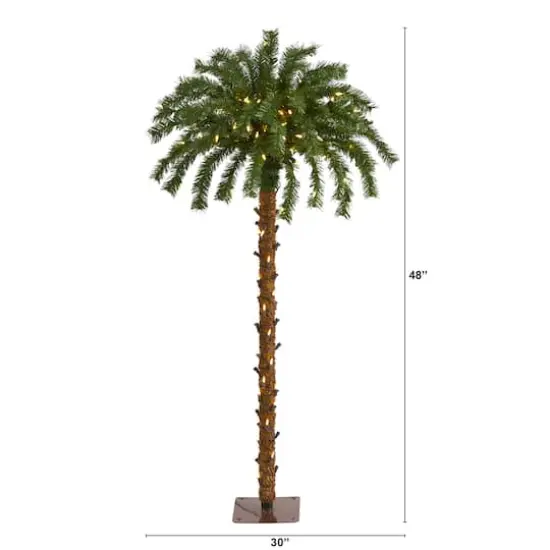 4ft. Pre-Lit Christmas Palm Artificial Tree with Warm White LED Lights {3}