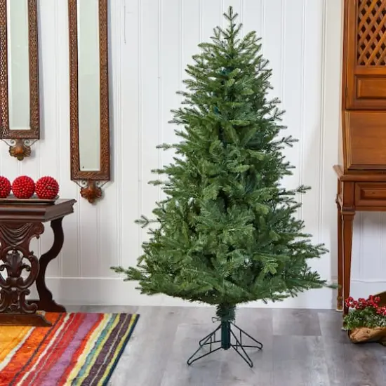 5ft. Pre-Lit New Hampshire Spruce Artificial Christmas Tree, Warm White LED Lights {8}