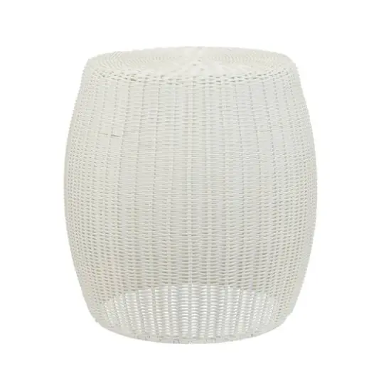 Household Essentials 18" Woven Storage End Table White {1}