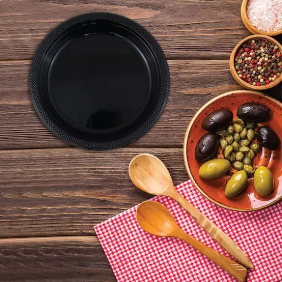 JAM Paper 9" Plastic Party Plates, 20ct. Black {5}