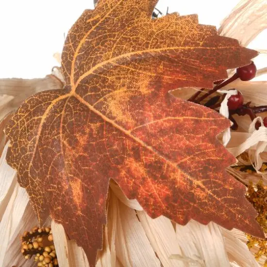 30" Harvest Raffia Teardrop Swag {4}