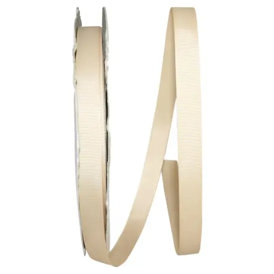 JAM Paper 5/8" x 100yd. Grosgrain Style Wired Ribbon Natural {1}