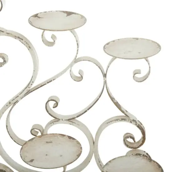 White Iron French Country Candelabra, 18" x 23" x 8" {5}