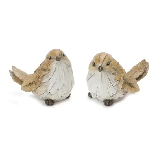 Carved Leaf Bird Figurines Set {1}