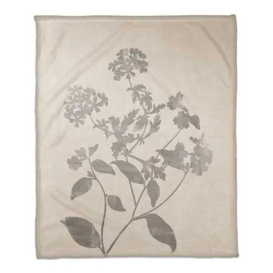 Neutral Distressed Florals 50" x 60" Coral Fleece Blanket {1}