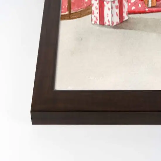 Christmas Morning Walnut Framed Print Under Plexiglass {3}