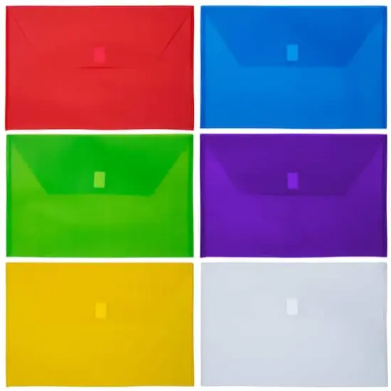 JAM Paper 9.5" x 14.37" Hook & Loop Closure Plastic Envelopes, 6ct. {4}
