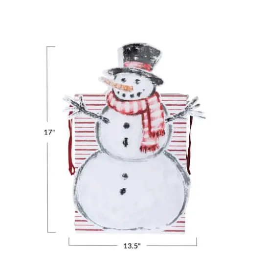 Hello Honey Multicolor Snowman & Christmas Tree Printed Paper Diecut Gift Bags, 2ct. {6}