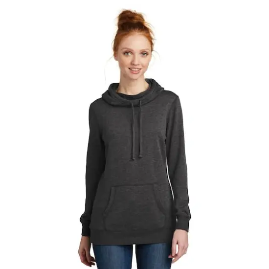 District&reg; Women's Lightweight Fleece Hoodie Heathered Black {4}