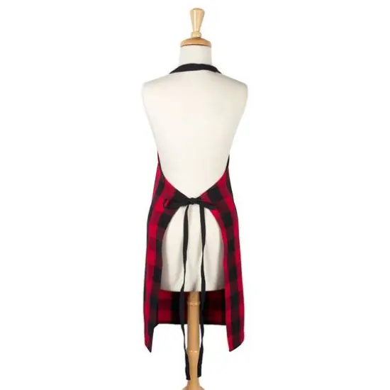 DII&reg; Buffalo Check Chef Apron Red and Black {5}