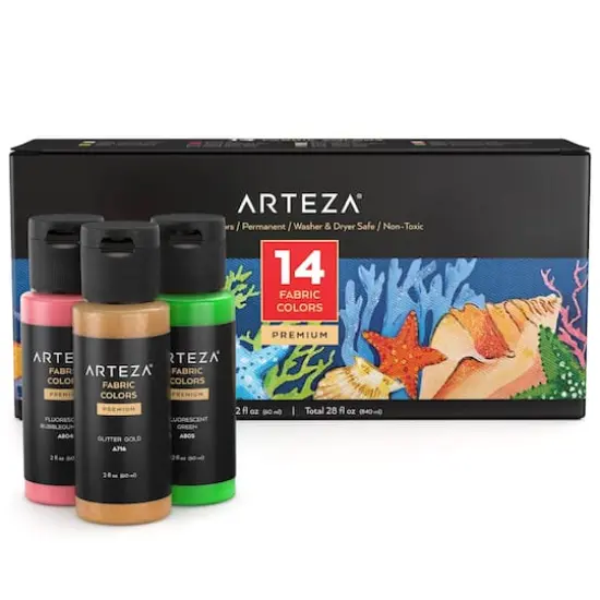 Arteza&reg; 14 Color Fabric Paint Set {1}