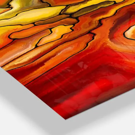 Designart 'Illusions Of Stained Glass Modern Rectangular Wall Clock {4}