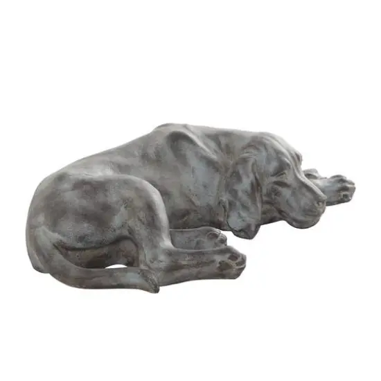 Dark Grey Modern farmhouse Dog Garden Sculpture, 23" x 13" x 6" {3}