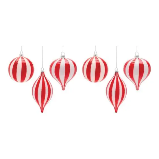 6ct. Striped Glass Ornaments {7}