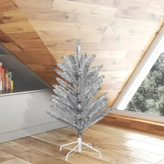 3ft. Unlit Silver Vintage Aluminum Artificial Christmas Tree {3}
