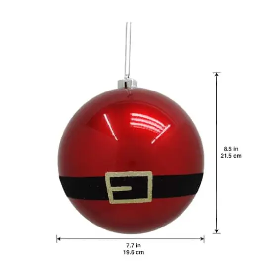 7.75" Jumbo Red Santa Belt Shatterproof Ball Ornament by Ashland&reg; {4}