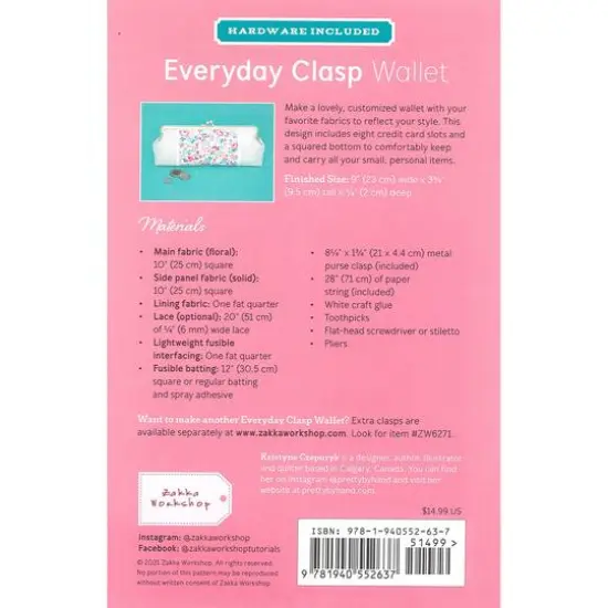 Zakka Workshop Everyday Clasp Wallet Kit {4}